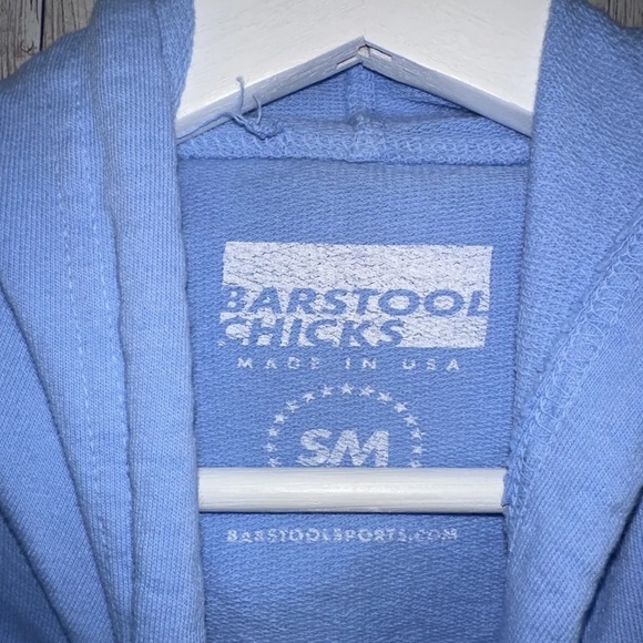 Barstool Chicks "I Am Unwell  Call Her Daddy" Light Blue Crop Hoodie Medium - Picture 2 of 6